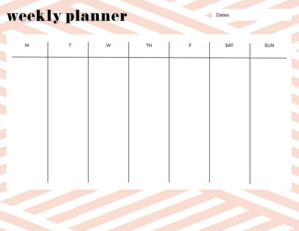 21 cute and FREE printable weekly calendars