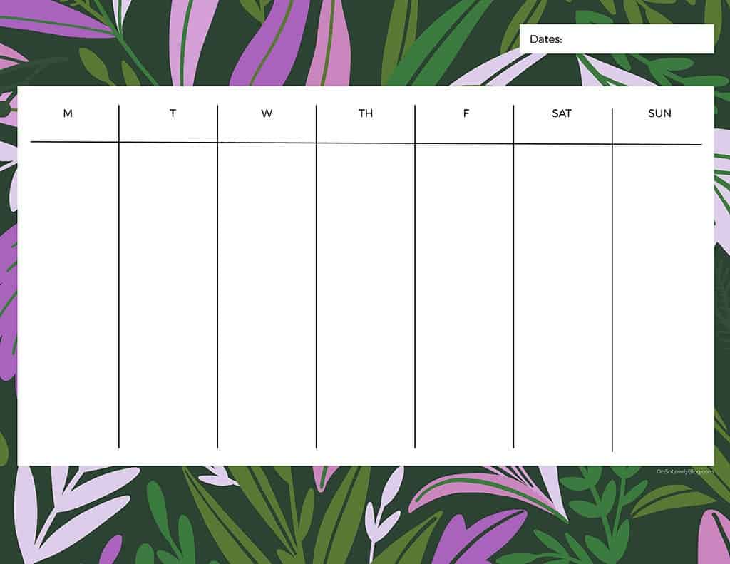 21 cute and FREE printable weekly calendars