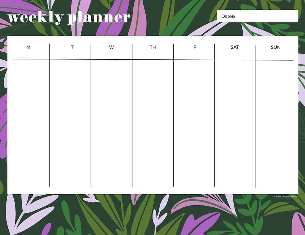 21 cute and FREE printable weekly calendars