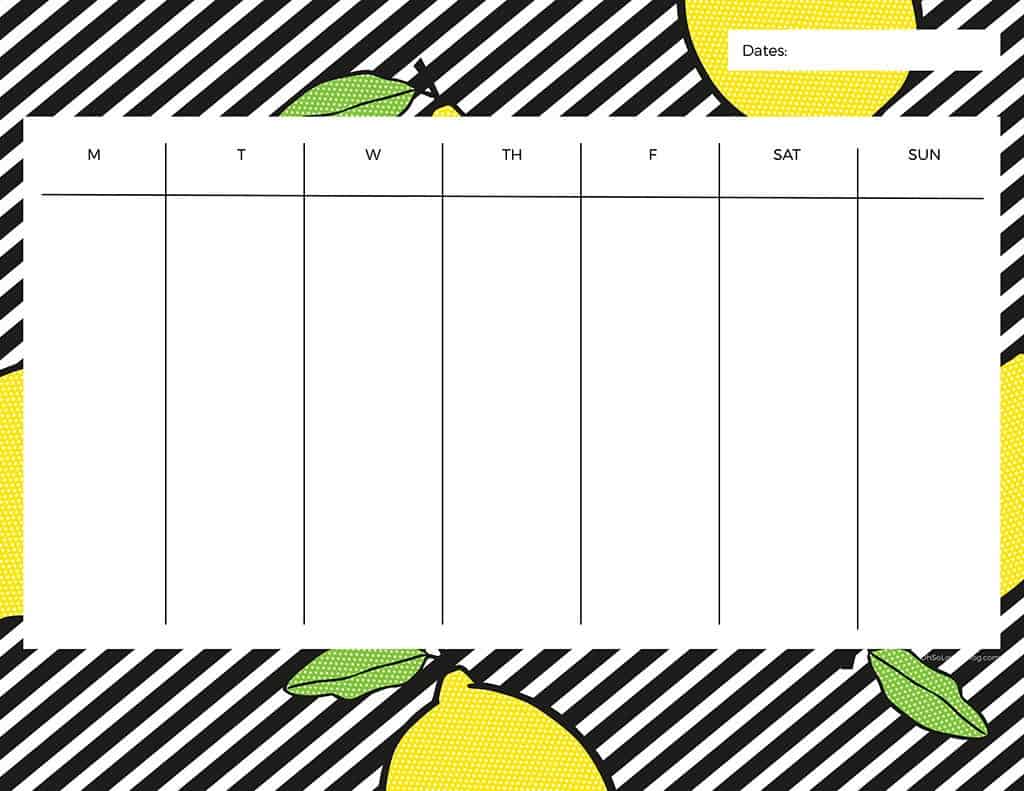 21 cute and FREE printable weekly calendars