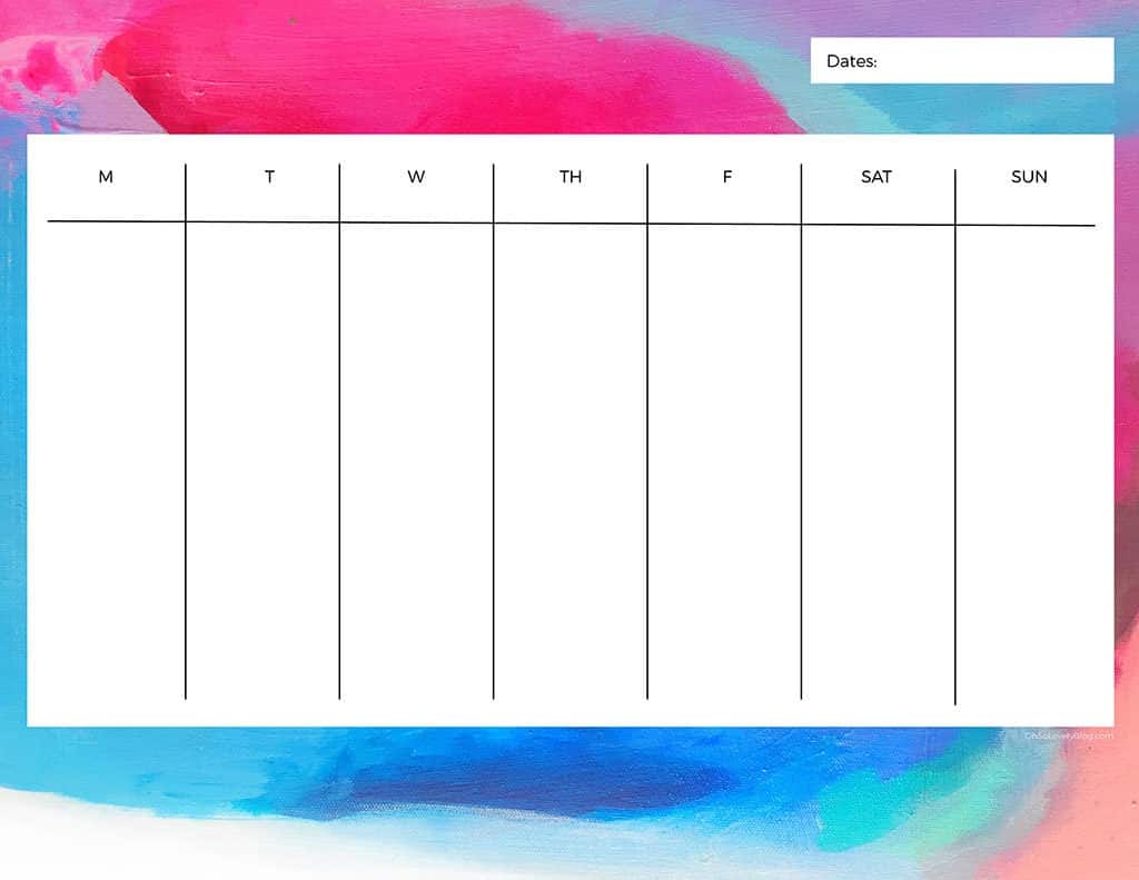 21 cute and FREE printable weekly calendars