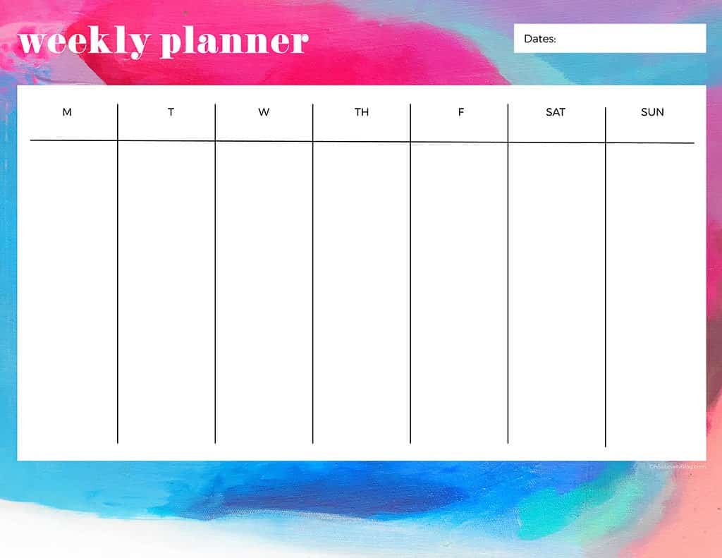 21 cute and FREE printable weekly calendars