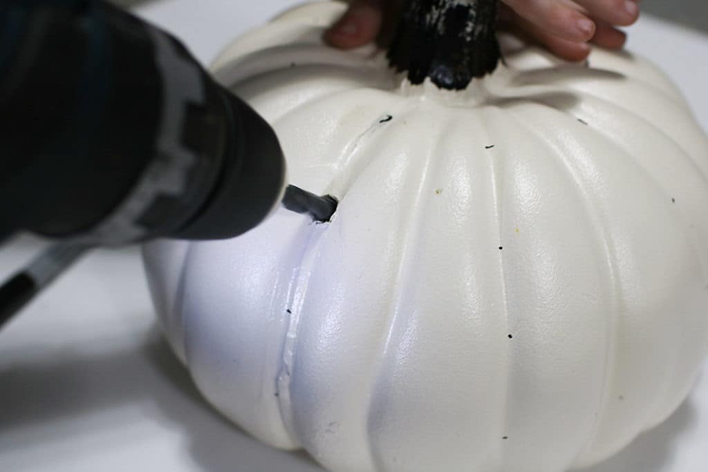 diy drill hole pumpkins