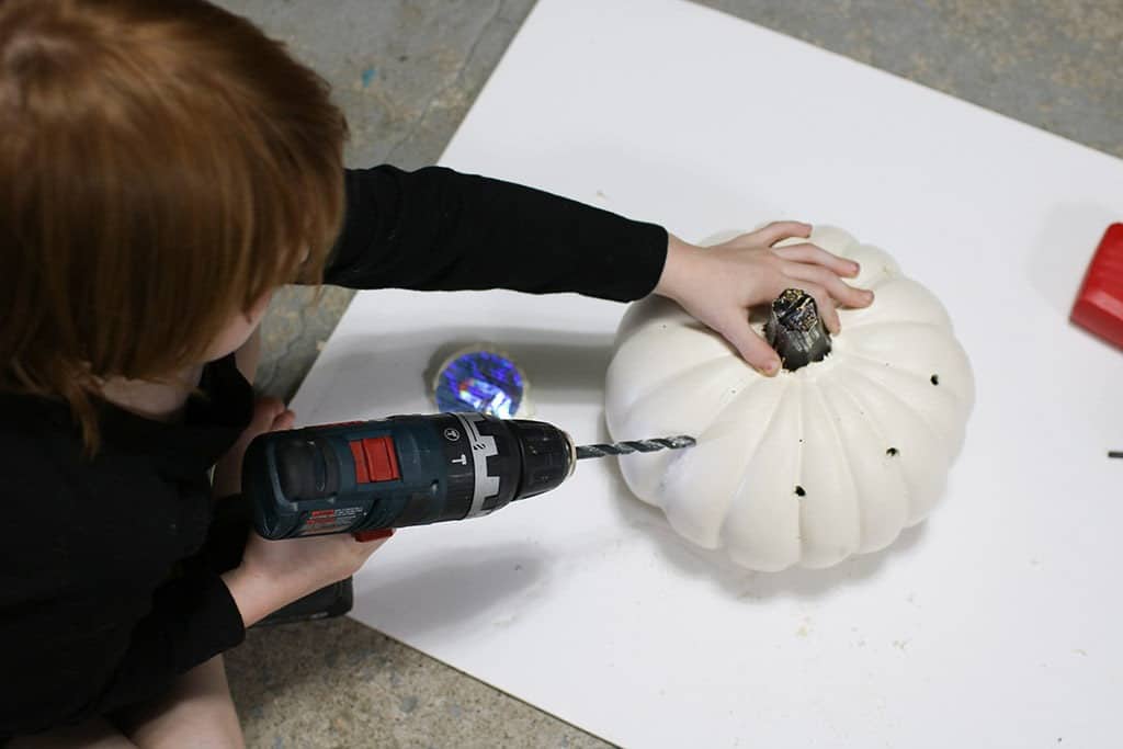 so easy even a kid can drill holes in pumpkins