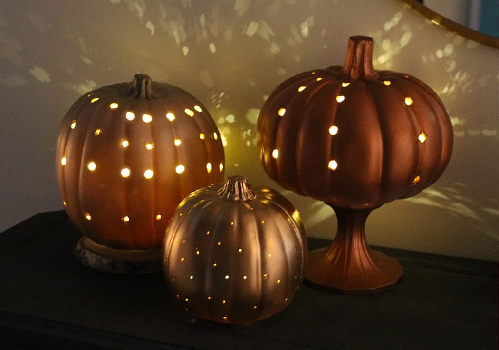 DIY luminary pumpkins are so easy to make and provide a beautiful glow!