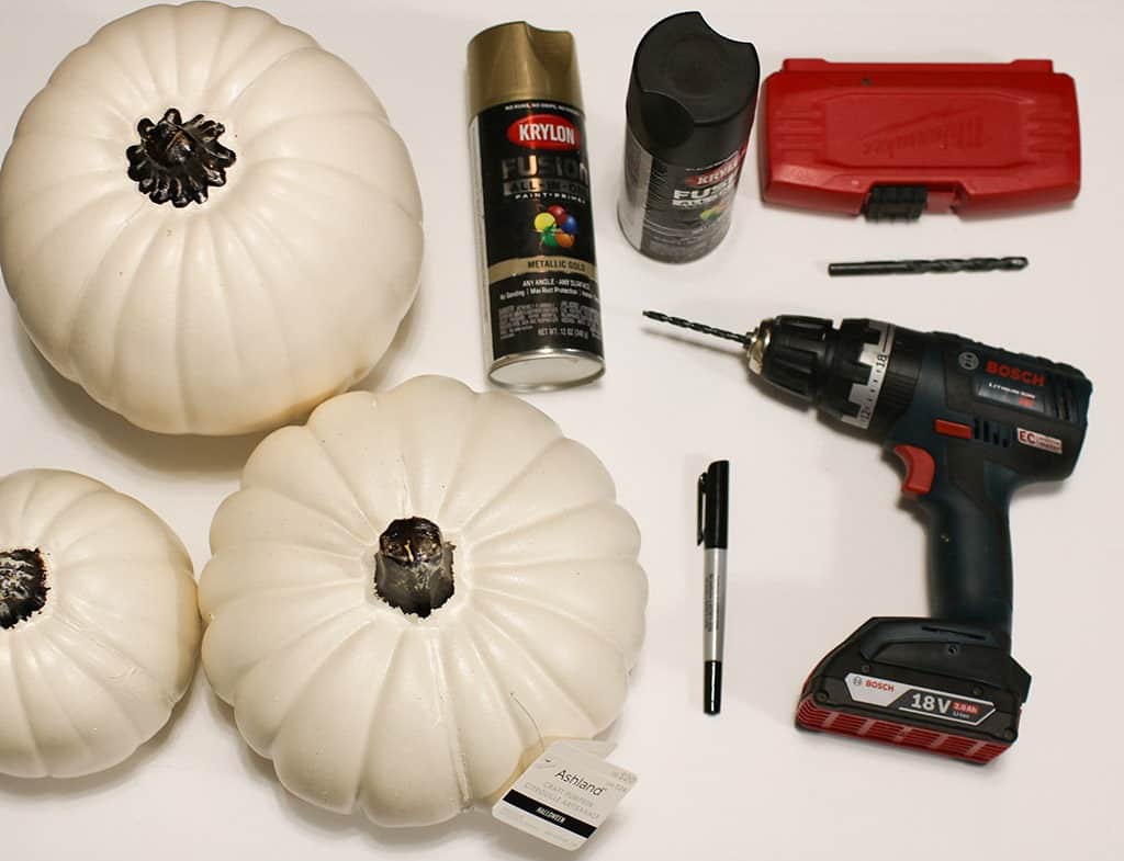 Supplies for DIY luminary pumpkins 