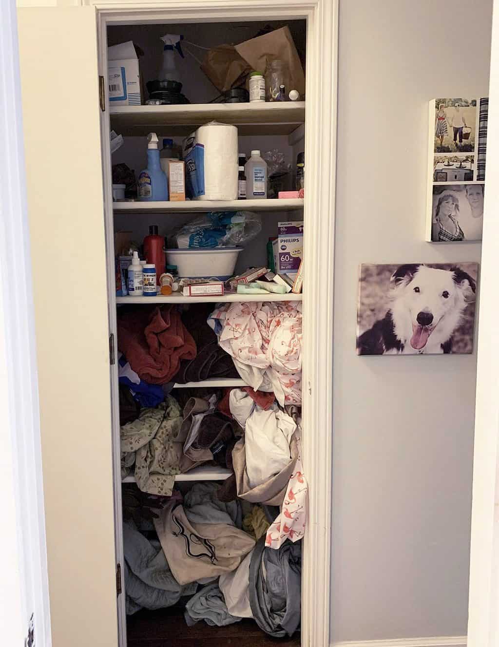 Small Linen Closet Organization Ideas and a Make Over - Almost