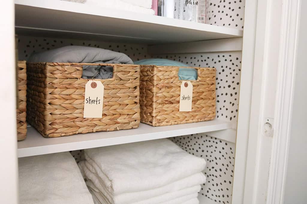 DIY Bathroom Linen Shelves - Ella Claire & Co.