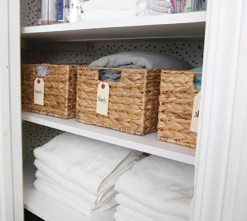 Linen Closet Organization and Closet Pharmacy - First Home Love Life