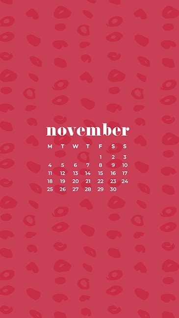 FREE November desktop calendar wallpapers abstract