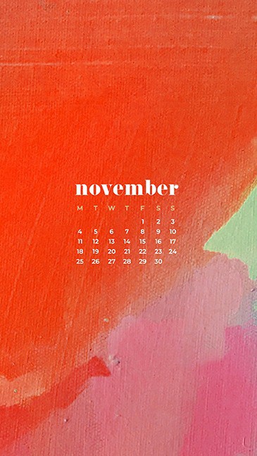 FREE November desktop calendar wallpapers abstract color