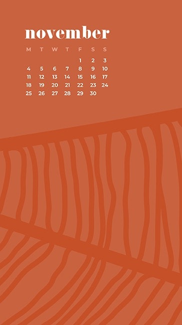 FREE November desktop calendar wallpapers leaf