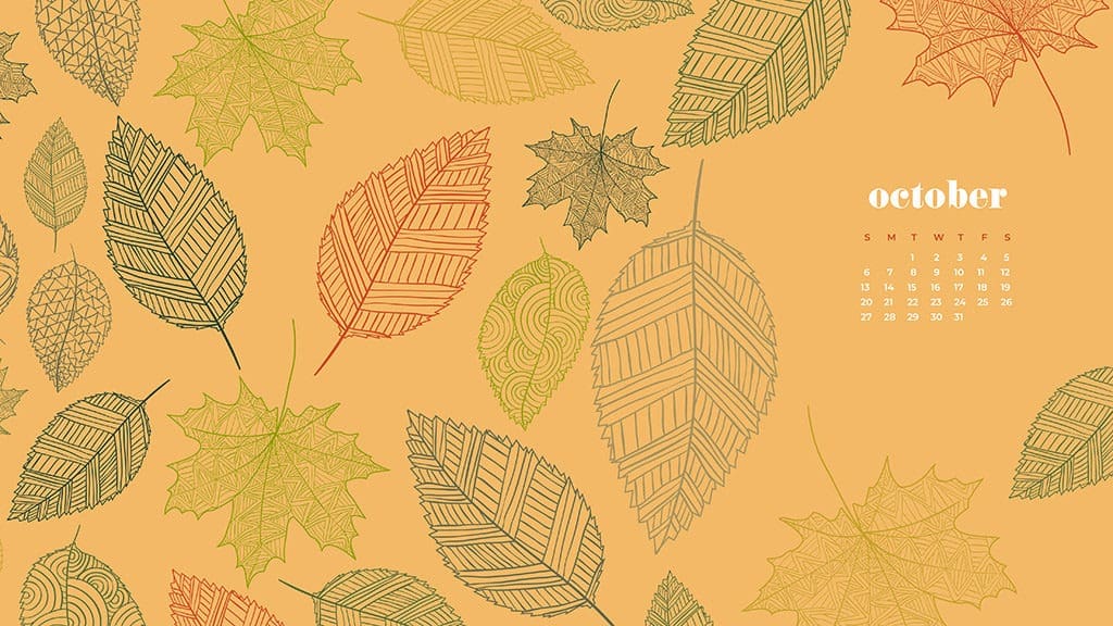 ctober 2019 desktop wallpapers leaves modern