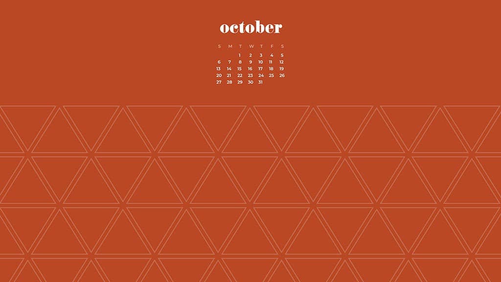 FREE October 2019 desktop wallpapers burnt orange