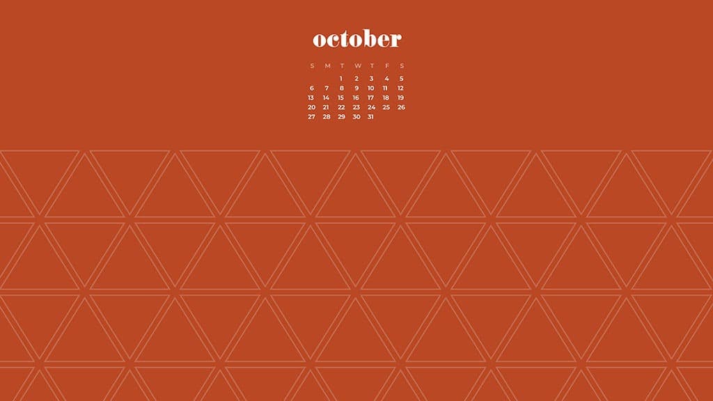 FREE October 2019 desktop wallpapers burnt orange