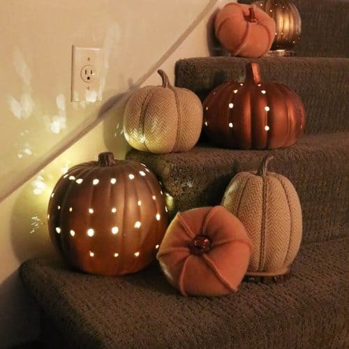 DIY luminary pumpkins add a glow to your fall decor!