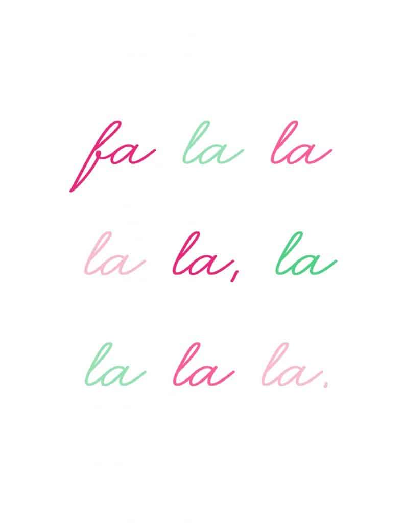 6 FREE HOLIDAY ART PRINTABLES TO DECK YOUR HALLS — FA LA LA!, Oh So Lovely Blog