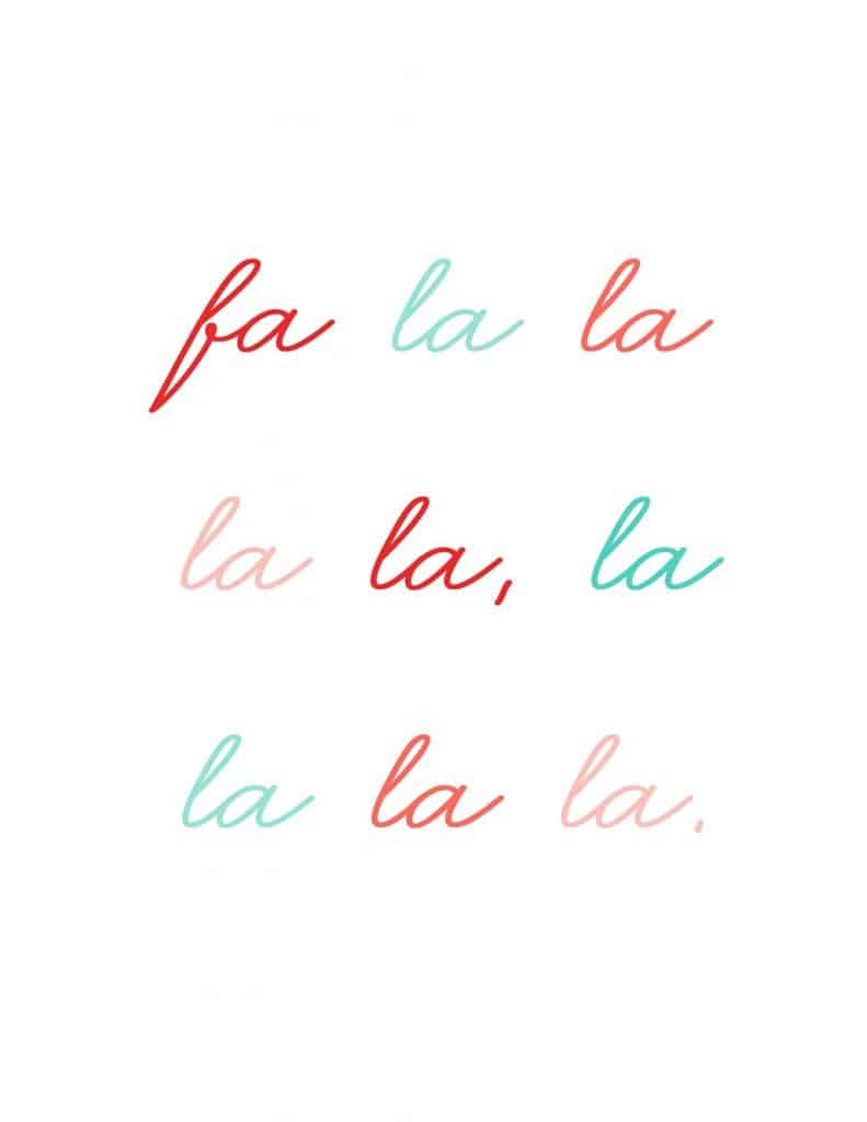 6 FREE HOLIDAY ART PRINTABLES TO DECK YOUR HALLS — FA LA LA!, Oh So Lovely Blog