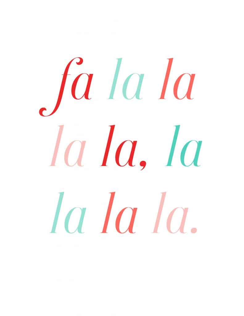 6 FREE HOLIDAY ART PRINTABLES TO DECK YOUR HALLS — FA LA LA!, Oh So Lovely Blog