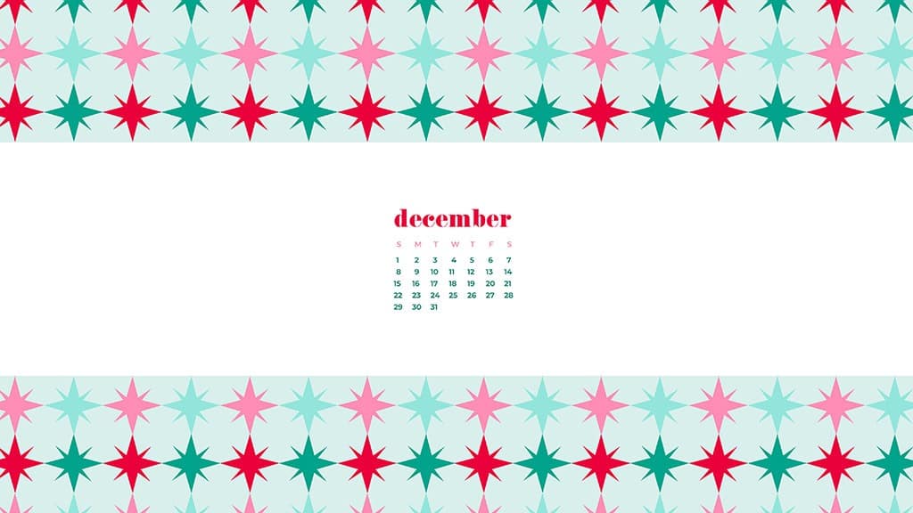 free December wallpaper calendars — modern