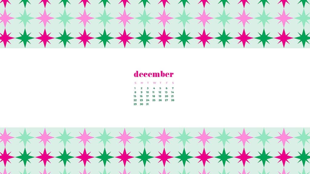 free December wallpaper calendars — modern