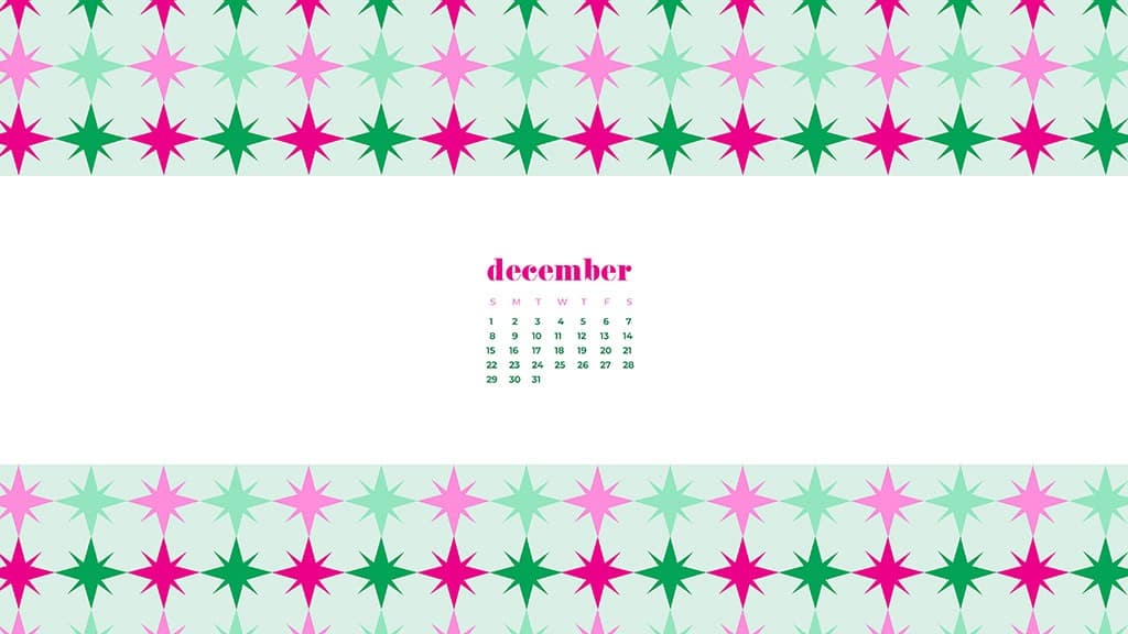 free December wallpaper calendars — modern