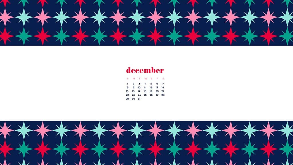 free December wallpaper calendars — modern