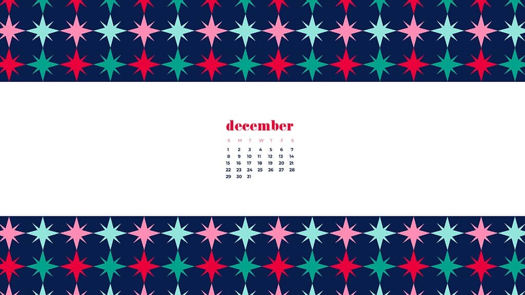 free December wallpaper calendars — modern