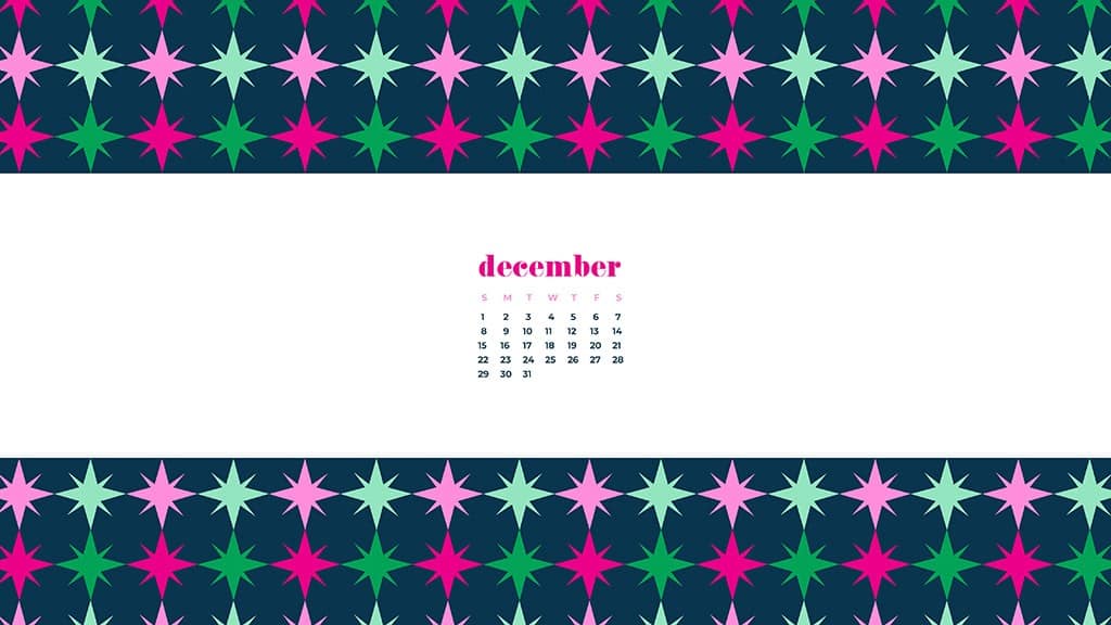 free December wallpaper calendars — modern