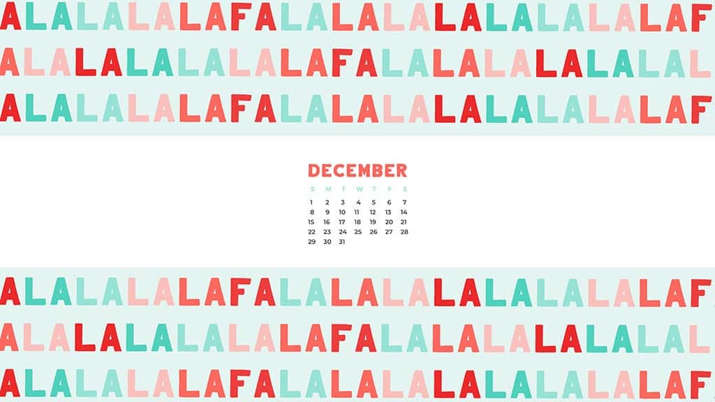 free December wallpaper calendars — falala