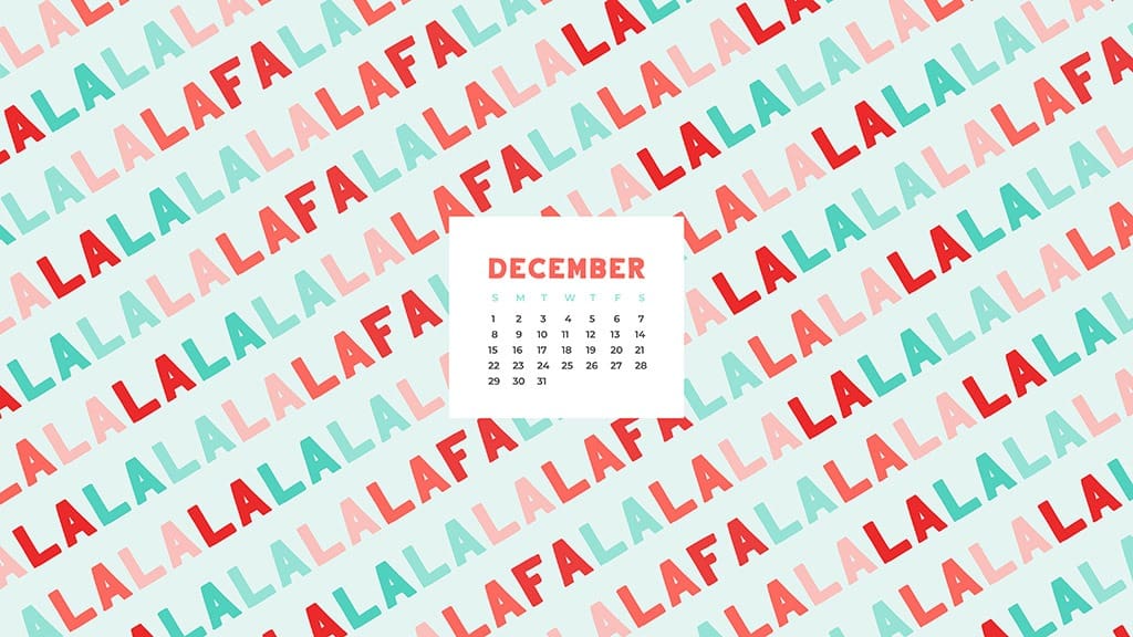 free December wallpaper calendars — falala