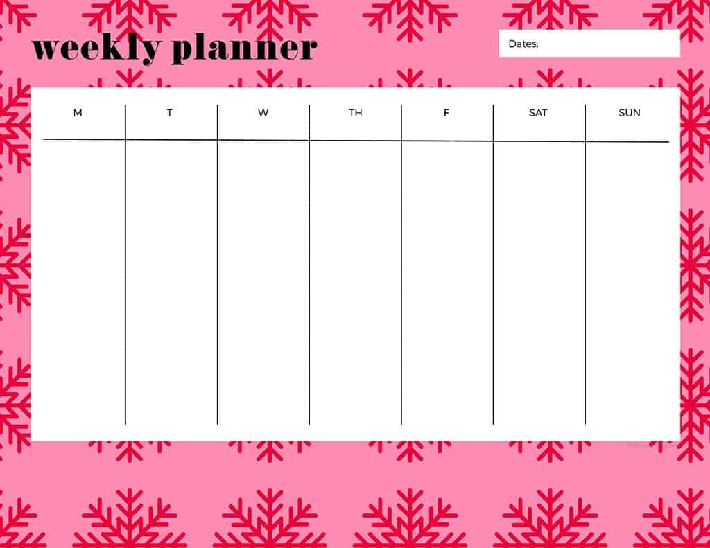 FREEBIES // WINTER WEEKLY PLANNER PRINTABLES, Oh So Lovely Blog