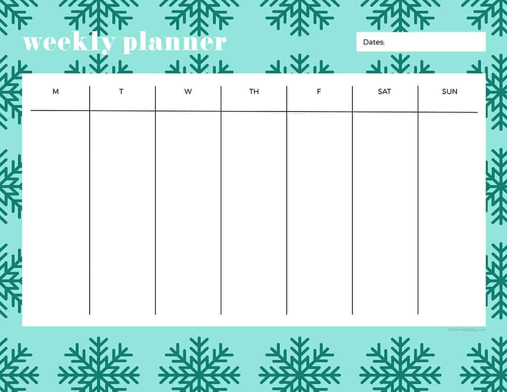 FREEBIES // WINTER WEEKLY PLANNER PRINTABLES, Oh So Lovely Blog