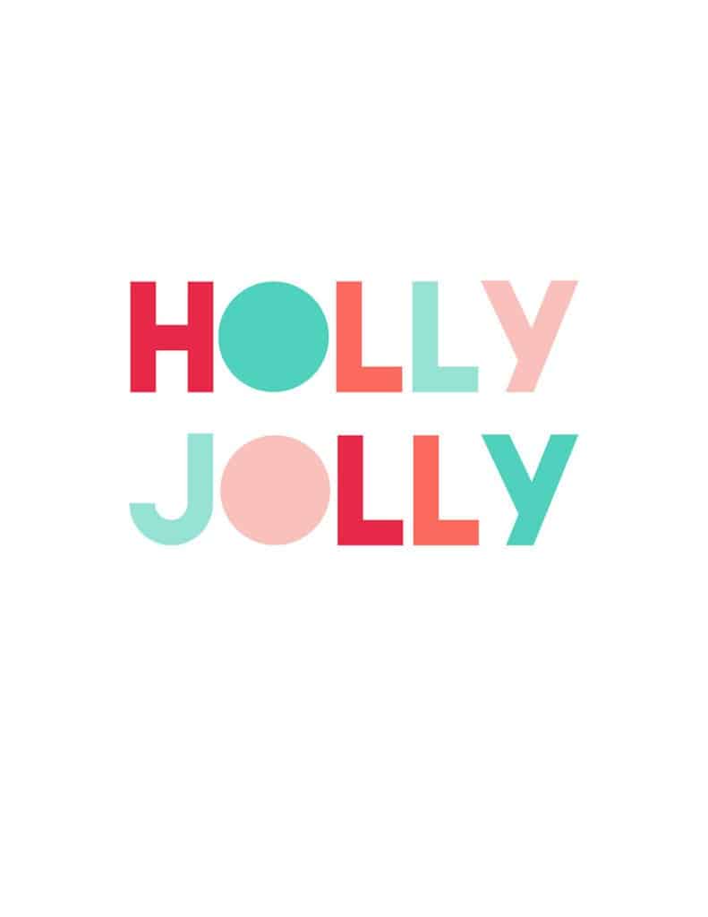 Free holly jolly art printable