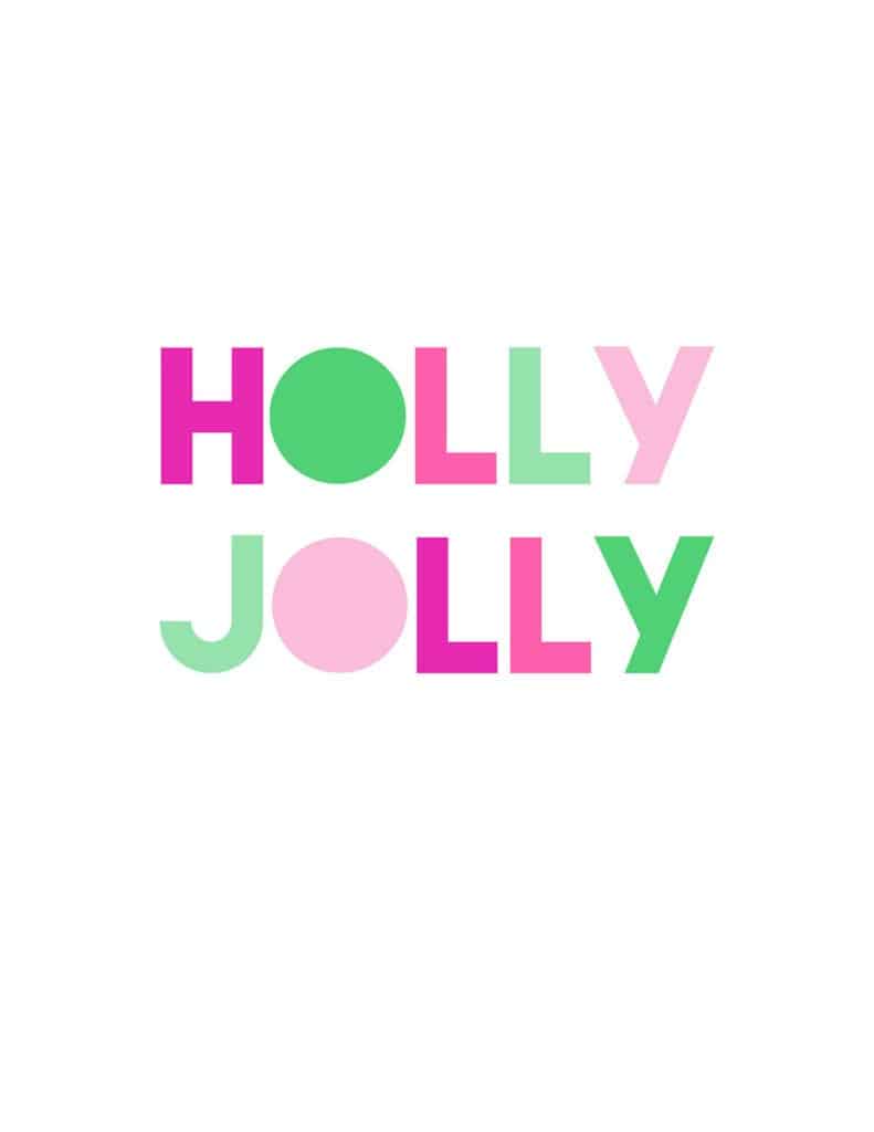 Free holly jolly art printable