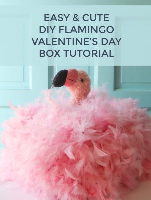 Easy and cute flamingo Valentine's Day box tutorial