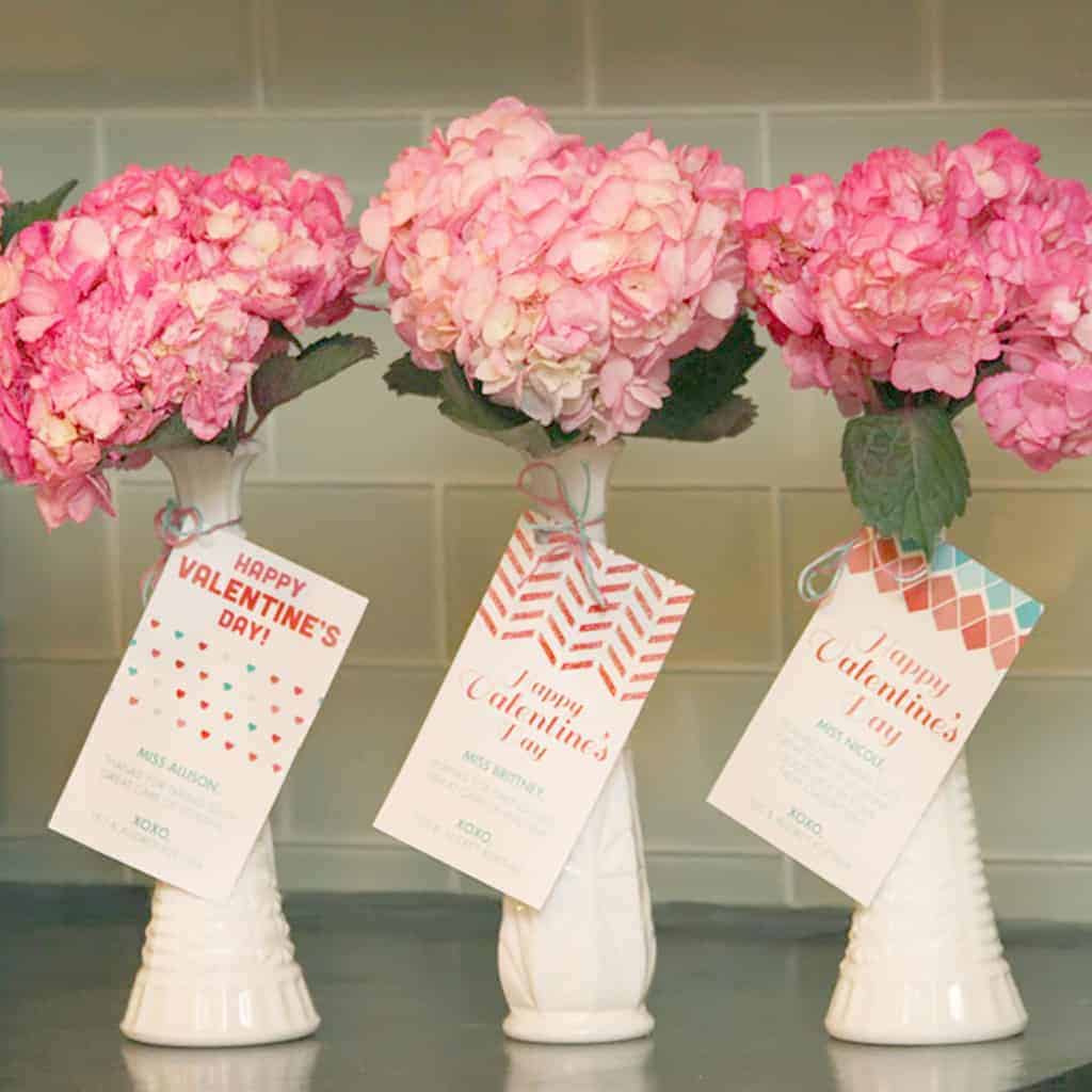 free valentine printables ties to flower vases