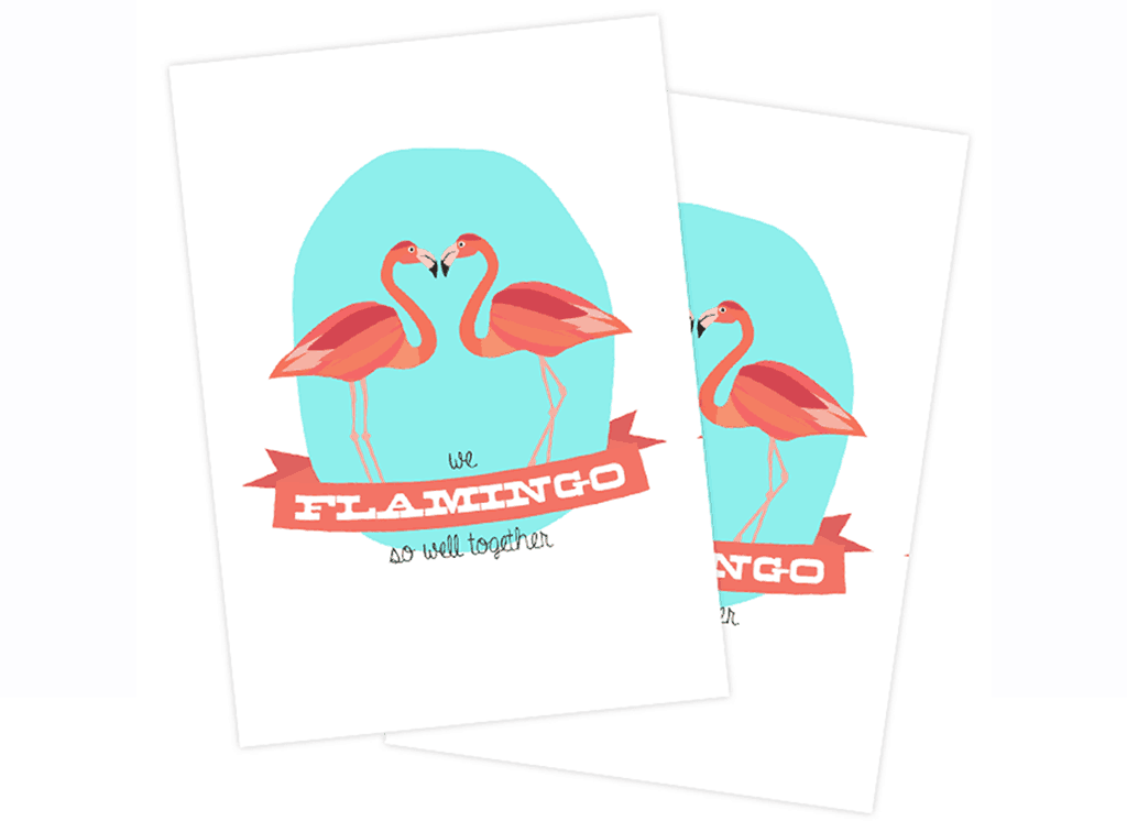 Free Valentine's Day printables flamingos