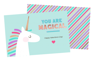 free unicorn valentine printables for Valentine's Day