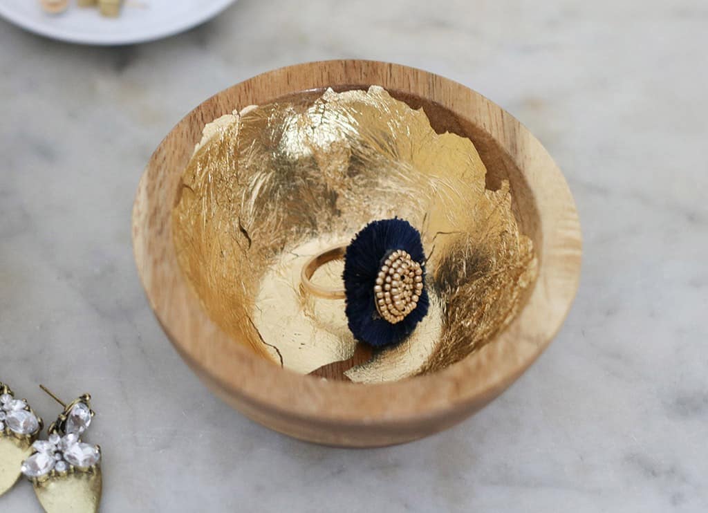 HOW TO MAKE DIY GOLD LEAF JEWELRY DISHES, Oh So Lovely Blog