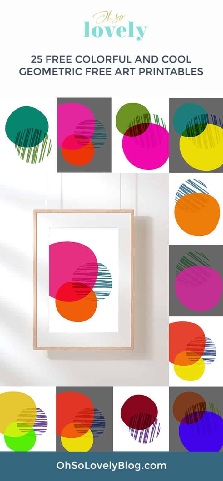 FREE colorful geometric art printables — 25 designs to choose from!
