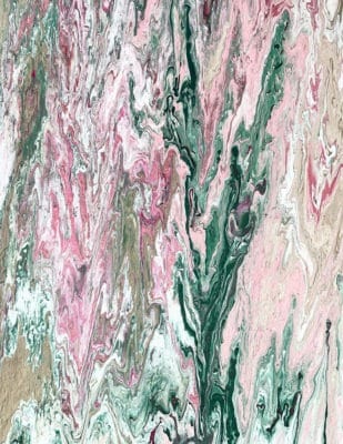 pink and green abstract art print