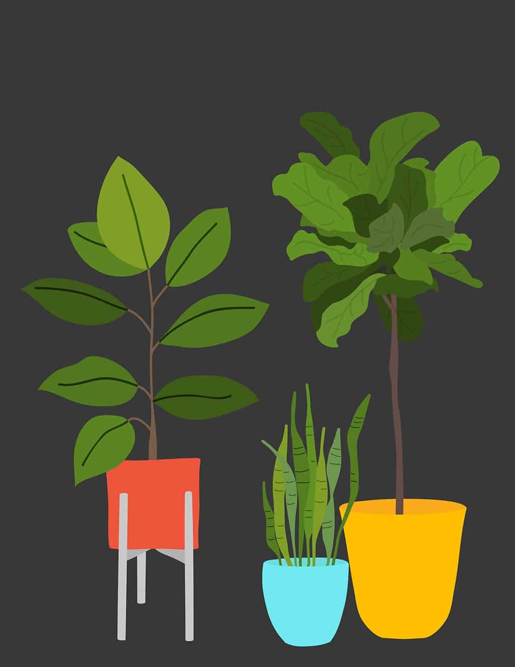 Free modern plant printables — 8 colorful and fun options to choose from!