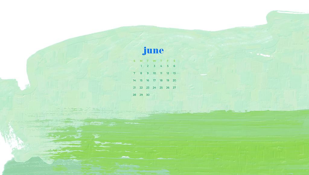 Free June wallpapers — green abstract paint