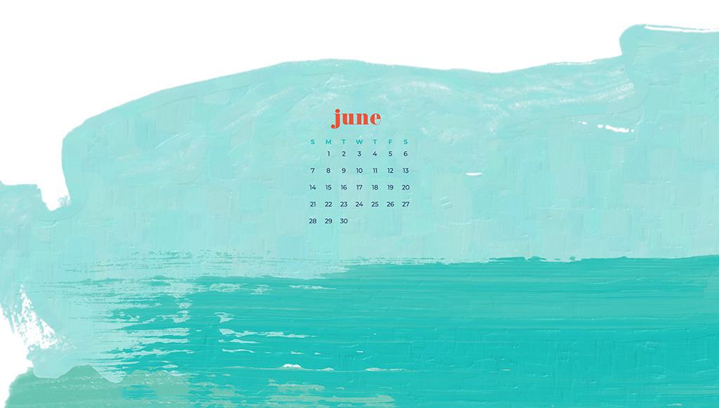 Free June wallpapers — turquoise abstract paint