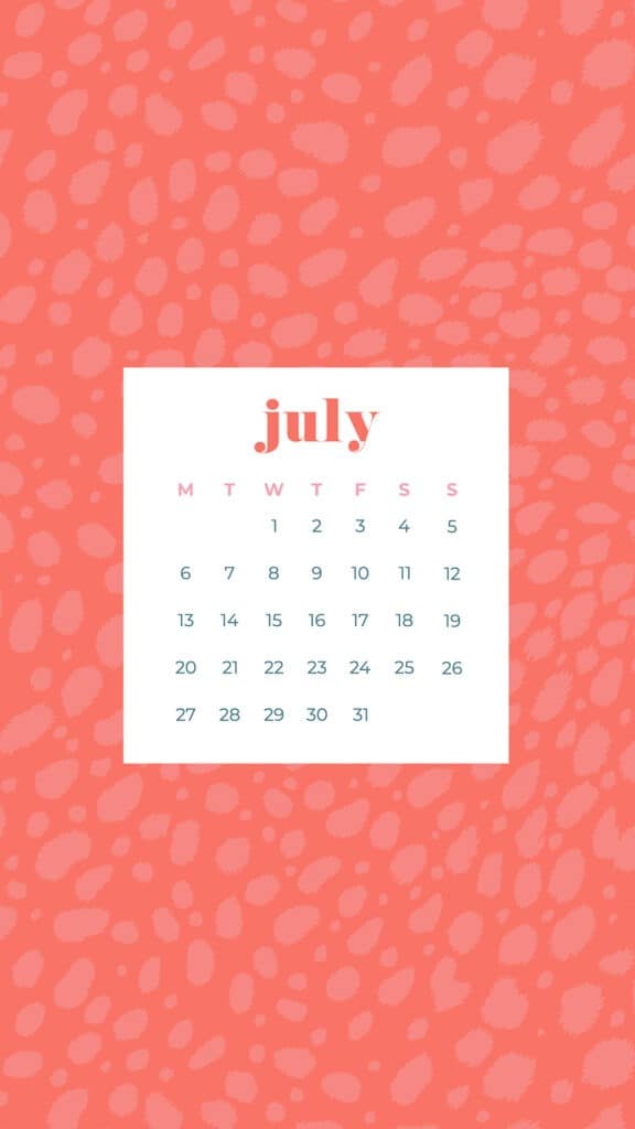 Free July wallpapers coral cheetah and pink