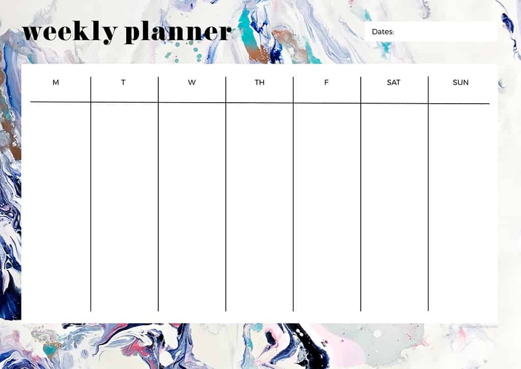 weekly planner printables