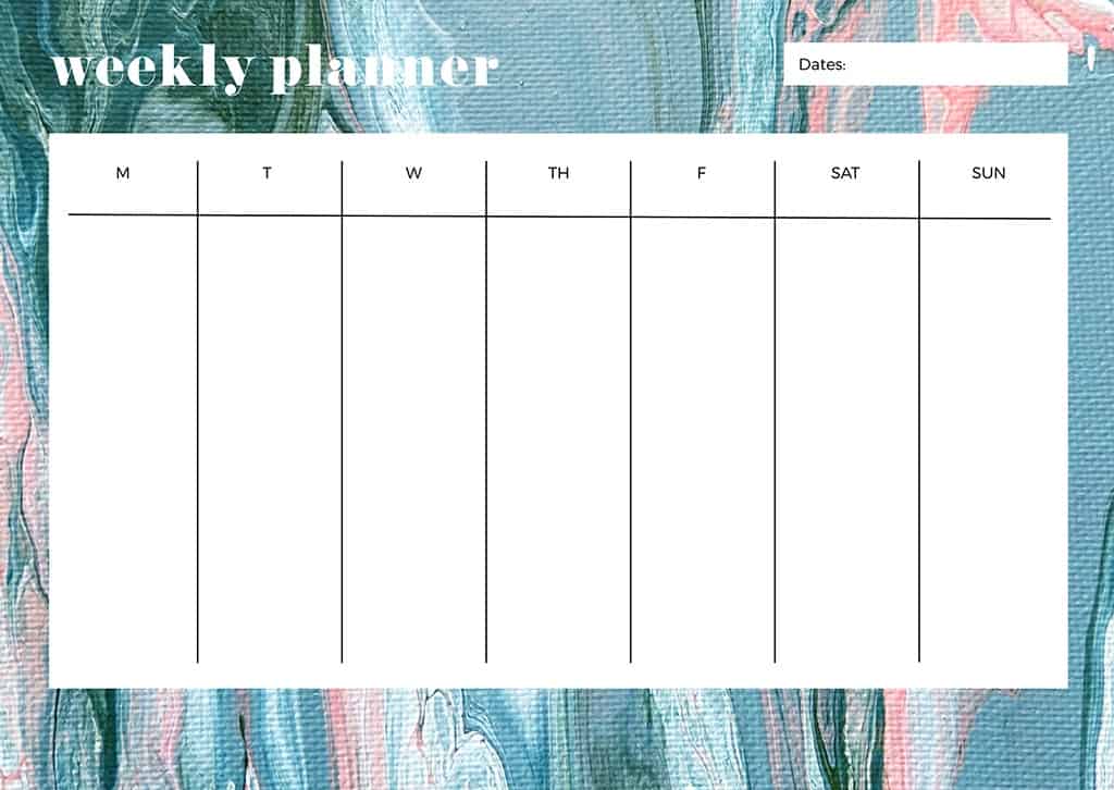 weekly planner printables