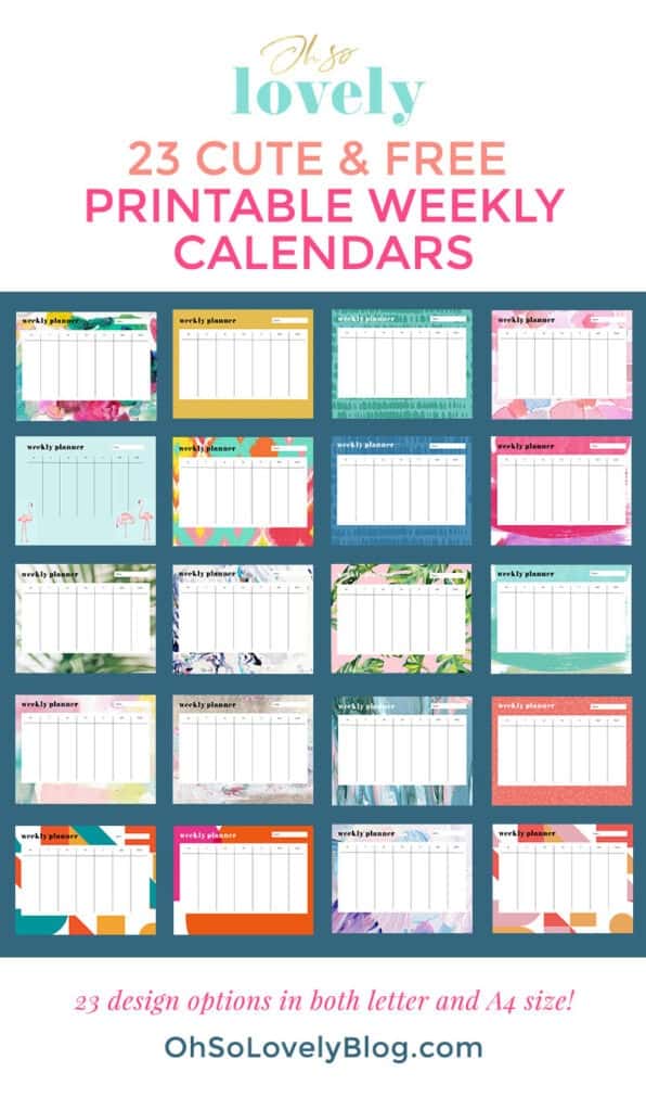 Free weekly planner printables — 23 designs to choose from on top of the 21 I already shared. Download your favorites today absolutely FREE.