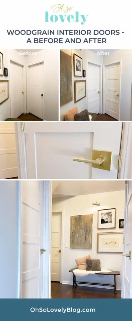 Learn how we replaced our interior doors with Woodgrain Doors by installing them into our existing jambs — Get all our tips and steps to do it yourself!